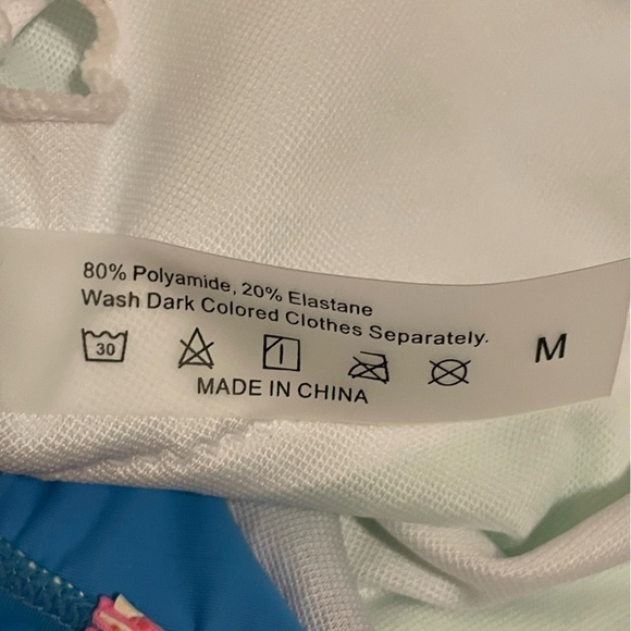 NWT SHEIN Colorblock One Piece Swimsuit Low Back French Cut Size Medium - Picture 4 of 5